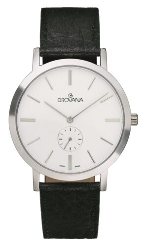 Grovana Kensington Leather Strap Silver Dial Quartz 1050.5532 Men's Watch