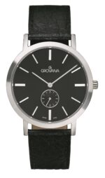 Grovana Kensington Leather Strap Black Dial Quartz 1050.5537 Men's Watch