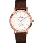 Grovana Kensington Leather Strap Silver Dial Quartz 1050.5562 Men's Watch