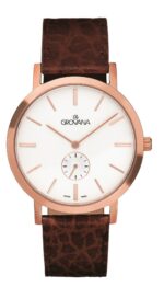 Grovana Kensington Leather Strap Silver Dial Quartz 1050.5562 Men's Watch