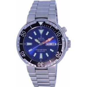 Ratio FreeDiver Blue Dial Stainless Steel Quartz 1050HA93-12V-BLU 1000M Men's Watch