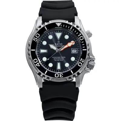Ratio FreeDiver Helium Safe 1000M Stainless Steel Automatic 1066KE20-33VA-BLK Men's Watch