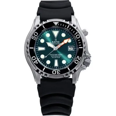 Ratio FreeDiver Helium Safe 1000M Stainless Steel Automatic 1066KE20-33VA-GRN Men's Watch