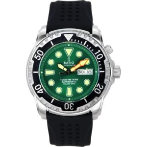 Ratio FreeDiver Version 02 Helium Safe 1000M Sapphire Automatic Green Dial 1068HA90-34VA-GRN-V02 Men's Watch