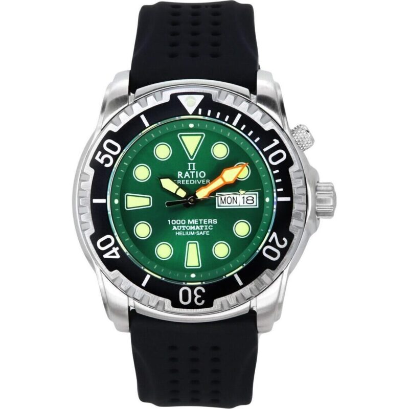 Ratio FreeDiver Version 02 Helium Safe 1000M Sapphire Automatic Green Dial 1068HA90-34VA-GRN-V02 Men's Watch Ratio FreeDiver Version 02 Helium Safe 1000M Sapphire Automatic Green Dial 1068HA90-34VA-GRN-V02 Men's Watch