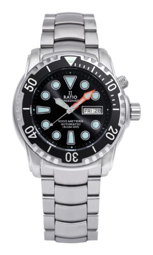 Ratio FreeDiver Helium-Safe 1000M Sapphire Automatic 1068HA96-34VA-BLK Men's Watch