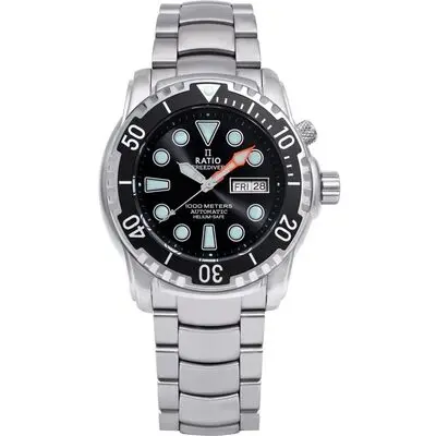 Ratio FreeDiver Helium-Safe 1000M Sapphire Automatic 1068HA96-34VA-BLK Men's Watch