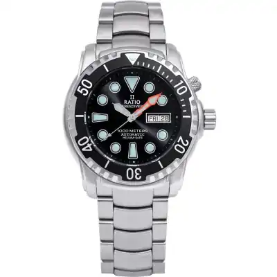 Ratio Freediver Helium-safe 1000m Sapphire Automatic 1068ha96-34va-blk Men's Watch