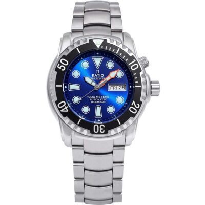 Ratio Freediver Helium-safe 1000m Sapphire Automatic 1068ha96-34va-blu Men's Watch