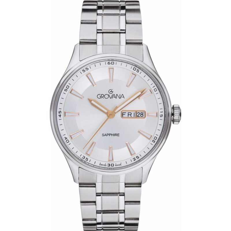 Grovana St. Andrews Stainless Steel Silver Dial Quartz 1194.1128 Men's Watch