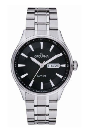 Grovana St. Andrews Stainless Steel Black Dial Quartz 1194.1137 Men's Watch