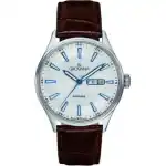 Grovana St. Andrews Leather Strap Silver Dial Quartz 1194.1532 Men's Watch