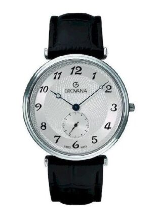 Grovana Belleville Leather Strap Silver Dial Quartz 1276.5532 Men's Watch