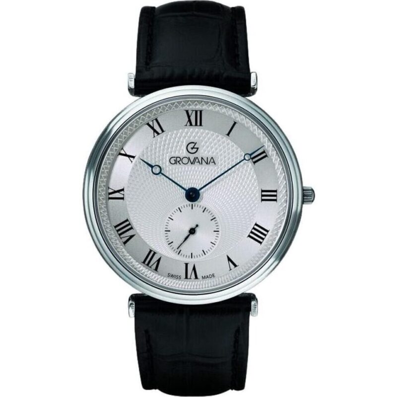 Grovana Belleville Leather Strap Silver Dial Quartz 1276.5538 Men's Watch