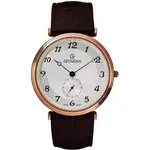 Grovana Belleville Leather Strap Silver Dial Quartz 1276.5562 Men's Watch