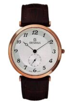 Grovana Belleville Leather Strap Silver Dial Quartz 1276.5562 Men's Watch