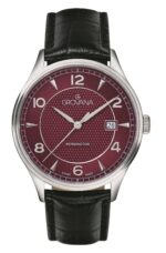Grovana Kensington Leather Strap Bordeaux Dial Quartz 1305.1536 Men's Watch
