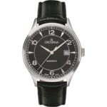 Grovana Kensington Leather Strap Black Dial Quartz 1305.1537 Men's Watch