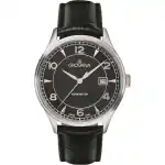 Grovana Kensington Leather Strap Black Dial Quartz 1305.1537 Men's Watch