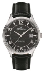 Grovana Kensington Leather Strap Black Dial Quartz 1305.1537 Men's Watch