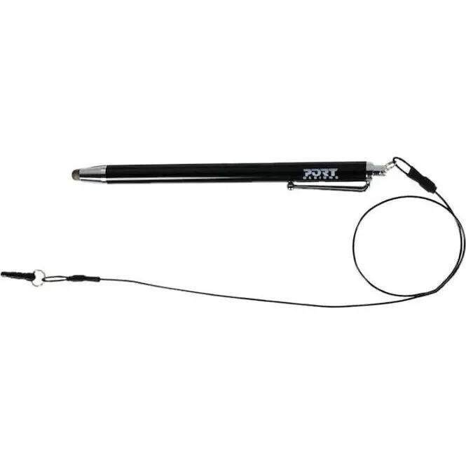 140228_wr_01 Port Designs Metallic Tip Stylus with 40cm Cable - Black