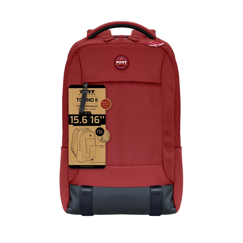 Port Designs Torino II 15.6" Backpack-Red - Image 4