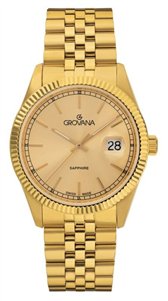 Grovana Kensington Royal Gold Tone Stainless Steel Champagne Dial Quartz 1542.1111 Men's Watch