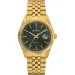 Grovana Kensington Royal Gold Tone Stainless Steel Green Dial Quartz 1542.1114 Men's Watch