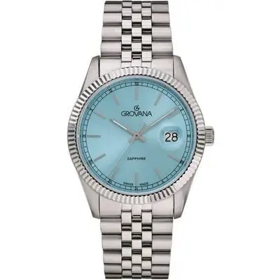Grovana Kensington Royal Stainless Steel Ice Blue Dial Quartz 1542.1131 Men's Watch