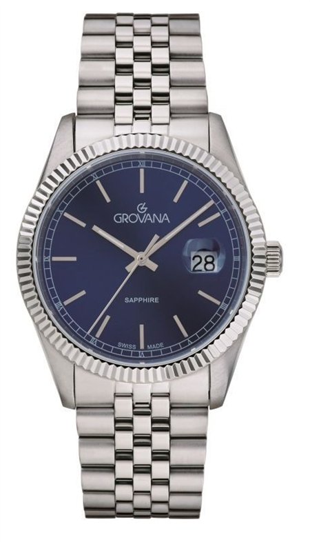 Grovana Kensington Royal Stainless Steel Blue Dial Quartz 1542.1135 Men's Watch