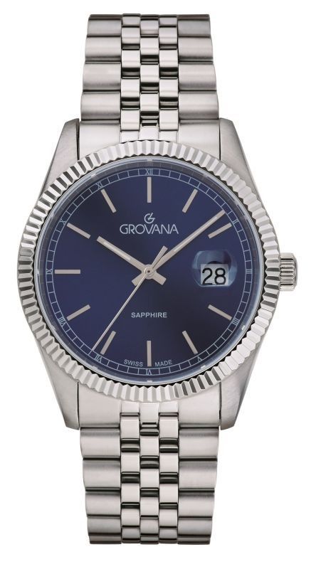 Grovana Kensington Royal Stainless Steel Blue Dial Quartz 1542.1135 Men's Watch