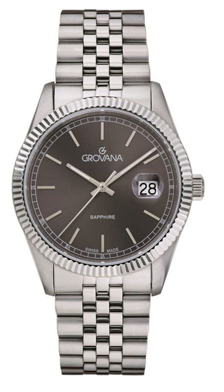 Grovana Kensington Royal Stainless Steel Anthracite Dial Quartz 1542.1137 Men's Watch