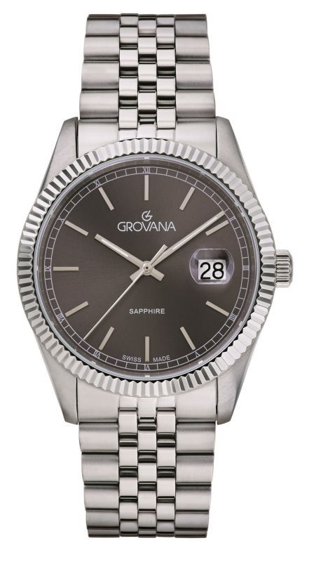 Grovana Kensington Royal Stainless Steel Anthracite Dial Quartz 1542.1137 Men's Watch