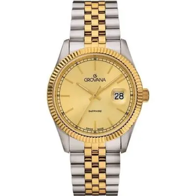 Grovana Kensington Royal Two Tone Stainless Steel Champagne Dial Quartz 1542.1141 Men's Watch