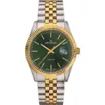 Grovana Kensington Royal Two Tone Stainless Steel Green Dial Quartz 1542.1144 Men's Watch