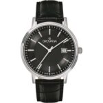 Grovana Kensington Traditional Leather Strap Black Dial Quartz 1550.1534 Men's Watch
