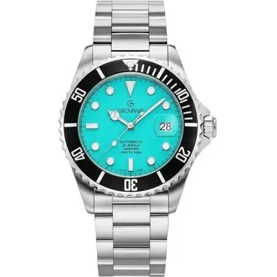 Grovana Key West Stainless Steel Ice Blue Dial Automatic Diver's 1571.2131 300M Men's Watch