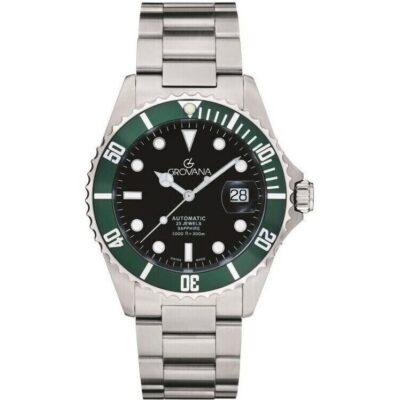 Grovana Key West Stainless Steel Black Dial Automatic Diver's 1571.2134 300M Men's Watch