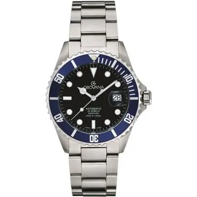 Grovana Key West Stainless Steel Black Dial Automatic Diver's 1571.2135 300M Men's Watch