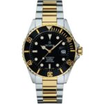 Grovana Key West Two Tone Stainless Steel Black Dial Automatic Diver's 1571.2147 300M Men's Watch