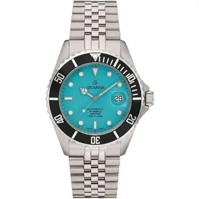 Grovana Key West Celebration Stainless Steel Ice Blue Dial Automatic Diver's 1571.2231 300M Men's Watch