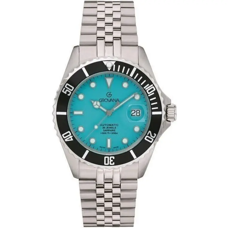 Grovana Key West Celebration Stainless Steel Ice Blue Dial Automatic Diver's 1571.2231 300M Men's Watch Grovana Key West Celebration Stainless Steel Ice Blue Dial Automatic Diver's 1571.2231 300M Men's Watch