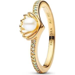 Pandora Jewelry Disney Princess Ariel Pearl Shell Ring (163654C01-52) Women JEWELRY
