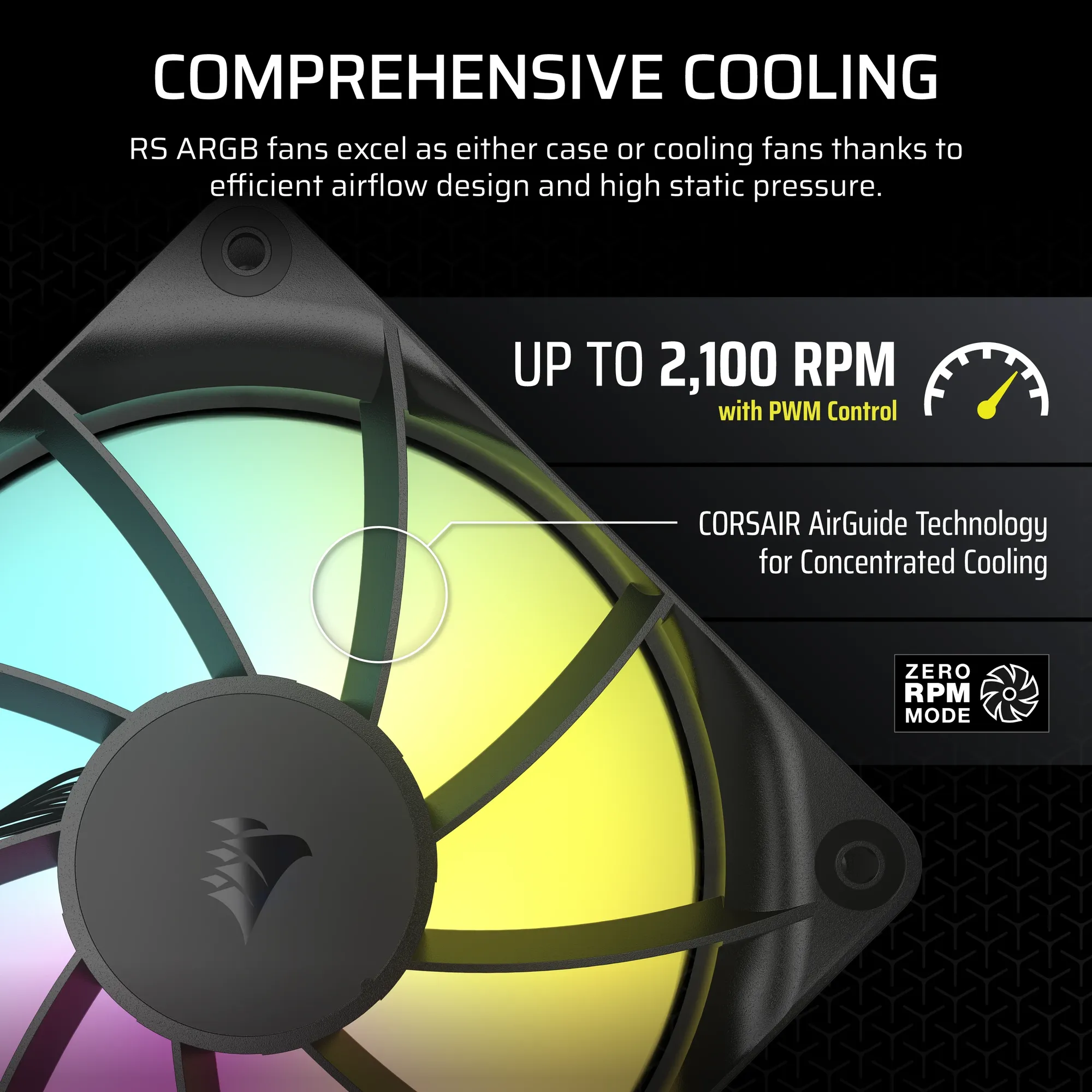 Corsair RS120 ARGB 120mm PWM Fans Single Pack 1 Corsair RS120 ARGB 120mm PWM Fans Single Pack