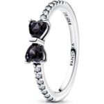 Pandora Jewelry Sparkling Black Bow Ring (193510C03-50) Women JEWELRY
