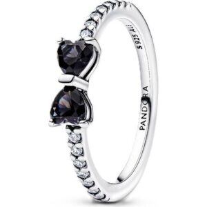 Pandora Jewelry Sparkling Black Bow Ring (193510C03-52) Women JEWELRY