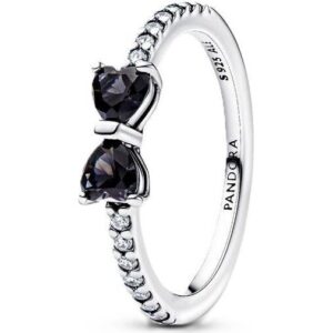 Pandora Jewelry Sparkling Black Bow Ring (193510C03-54) Women JEWELRY