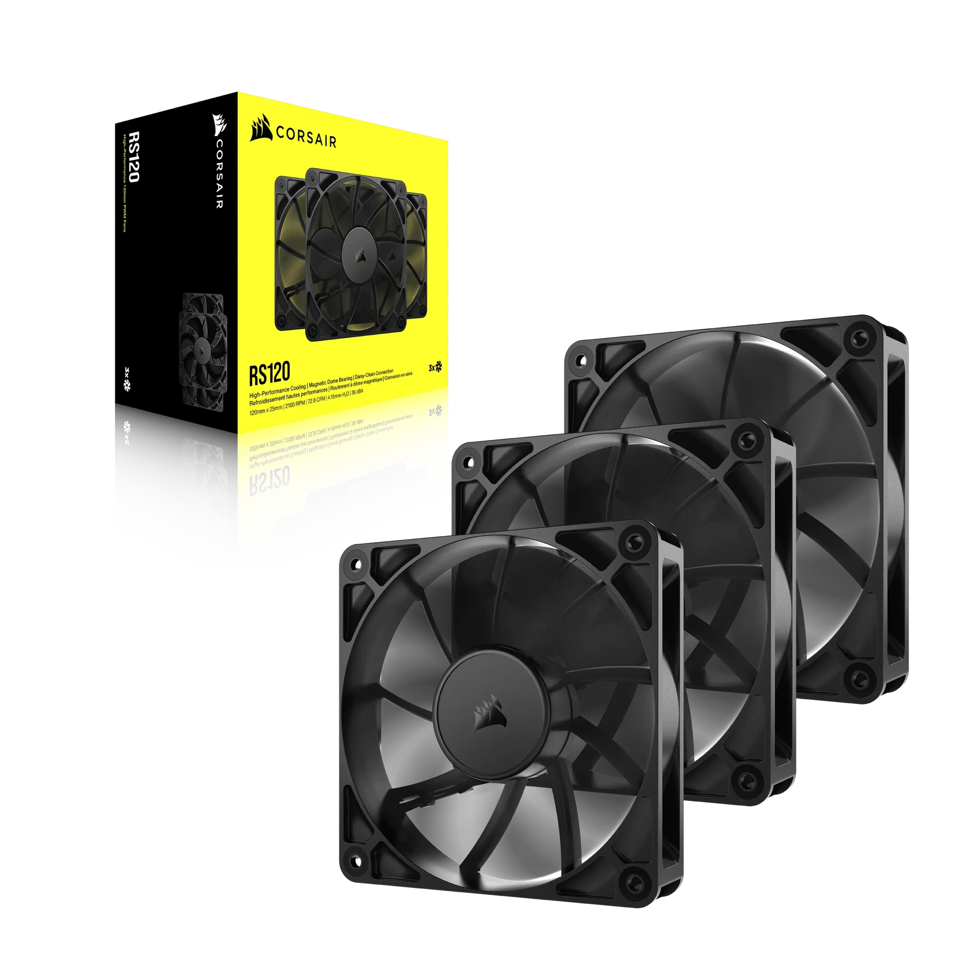 Corsair RS120 120mm PWM Fans Triple Pack 1 Corsair RS120 120mm PWM Fans Triple Pack