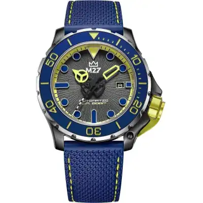 M2Z Diver 200 Sapphire Glass Blue Strap Grey Dial Automatic Diver's 200-006B 200M Men's Watch