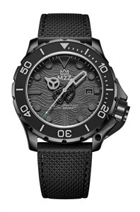 M2Z Diver 200 Sapphire Glass Black Strap Black Dial Automatic Diver's 200-009 200M Men's Watch